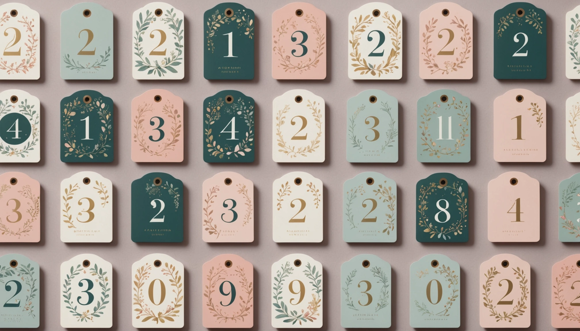 Étiquettes calendrier de l'avent femme : élégance à imprimer